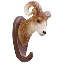 Bueer Creative Resin and Iron Rustic Vintage Animal Head Wall Mounted Hanger Iron Rack Cloth Coat Scarf Towel Bag Key Wall Hooks Rack Bathroom Kitchen Decoration