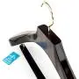 HANGERWORLD 5 Dark Wooden 17inch Heavy Duty Broad Suit Coat Clothes Hangers with Velvet Gilt Pants Bar