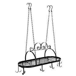 Iron Hanging Pot Holder Pan Hanger Kitchen Storage Utility Cookware Hook Rack