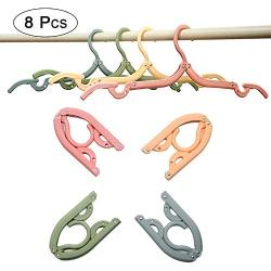 Sunnyac Travel Hangers, Pack of 8 Portable Folding Clothes Hangers, Space Saving Collapsible Travelling Accessories, Foldable, Lightweight Laundry Drying Rack for Underwear, Pants and Shirts