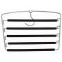 SAN RONG Pants Hangers 5 Layers Stainless Steel Non-Slip Foam Padded Swing Arm Space Saving Clothes Slack Hangers Closet Storage Organizer for Pants Jeans Trousers Skirts Scarf Ties Towels(Pack of 4)