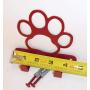 Dog Leash Hook Hanger. Dog Paw. Cherry Red Color. Made in USA. Solid Steel. Screws Included.