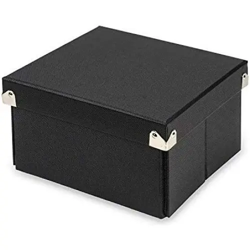 Samsill Pop n’ Store Decorative Storage Boxes with Lid, Collapsible and Stackable, Small 7 Inch Square Box, Interior Size (7"x7"x4.25”) Black, PNS16LSBK Samsill Pop n’ Store Decorative Storage Boxes with Lid, Collapsible and Stackable, Small 7 Inch Square Box, Interior Size (7"x7"x4.25”) Black, PNS16LSBK