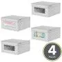 mDesign Soft Stackable Fabric Closet Storage Organizer Holder Boxes - Clear Window and Lid, for Child/Kids Room, Nursery, Playroom - Polka Dot Print - Medium, 4 Pack - Light Gray with White Dots mDesign Soft Stackable Fabric Closet Storage Organizer Holder Boxes - Clear Window and Lid, for Child/Kids Room, Nursery, Playroom - Polka Dot Print - Medium, 4 Pack - Light Gray with White Dots