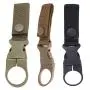 Multifunction Molle Webbing Backpack Hanger Hook Carabiner Water Bottle Camping Hike Buckle Hook Holder Travel Kit Tool Clip-Khaki