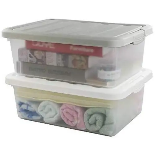 Cand 14 Quart Storage Bin with Lid, Durable Large Plastic Boxes for Organizing Your Towels, Toys, School Supplies, 2 Packs.