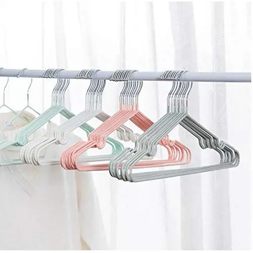 10pcs Random Color Steel Wire Hangers for Clothes Storage Rack Anti-Skid Adult Coat Hanger Wardrobe Organizer Holder 10pcs Random Color Steel Wire Hangers for Clothes Storage Rack Anti-Skid Adult Coat Hanger Wardrobe Organizer Holder
