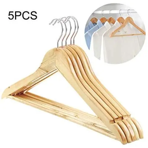 KYCPTNFJ 5 pcs Wooden Storage Trousers Coat Clothes Hanger Anti-Rust Wide Shoulder 360 Rotating Home Smooth Store for Suit Solid Wood KYCPTNFJ 5 pcs Wooden Storage Trousers Coat Clothes Hanger Anti-Rust Wide Shoulder 360 Rotating Home Smooth Store for Suit Solid Wood