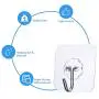 Adhesive Hook Heavy Duty Wall Hook for Ceiling Reusable Hanger for Bathroom Stick on Hooks Seamless Traceless Waterproof and Oilproof for Bathroom Kitchen Bedroom Refrigerator load max 33 lb(12Packs)