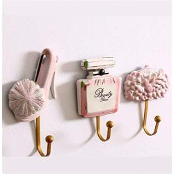 Samoii Home Wall Decoration & Storage Hooks Resin Lady Shoes + Perfume Bottle + Bag Patterned 3Packs Clothes Hat Handbag Keychain Hanger Wall Mounted