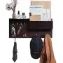 JackCubeDesign Entryway Coat Rack Wall Mount Key Holder Mail Envelope Hook Organizer Clothes Hat Hanger with Faux Brown Leather Shelf and Tray(Solid Wood, 20.5 x 9.1 x 3.4 inches) ? :MK362B JackCubeDesign Entryway Coat Rack Wall Mount Key Holder Mail Envelope Hook Organizer Clothes Hat Hanger with Faux Brown Leather Shelf and Tray(Solid Wood, 20.5 x 9.1 x 3.4 inches) ? :MK362B