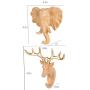 SOPRETY Animal Shaped Coat Hooks Elephant Deer Head Hooks 2pcs Wall Mounted Creative Hanger Decoration 3D Wall Hooks for Keys, Bags, Clothes, Towel, Living Room, Bedroom, Bathroom, Wood Grain SOPRETY Animal Shaped Coat Hooks Elephant Deer Head Hooks 2pcs Wall Mounted Creative Hanger Decoration 3D Wall Hooks for Keys, Bags, Clothes, Towel, Living Room, Bedroom, Bathroom, Wood Grain