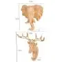 SOPRETY Animal Shaped Coat Hooks Elephant Deer Head Hooks 2pcs Wall Mounted Creative Hanger Decoration 3D Wall Hooks for Keys, Bags, Clothes, Towel, Living Room, Bedroom, Bathroom, Wood Grain SOPRETY Animal Shaped Coat Hooks Elephant Deer Head Hooks 2pcs Wall Mounted Creative Hanger Decoration 3D Wall Hooks for Keys, Bags, Clothes, Towel, Living Room, Bedroom, Bathroom, Wood Grain