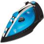 Sunbeam Steam Master 1400 Watt Mid-size Anti-Drip Non-Stick Soleplate Iron with Variable Steam control and 8 Retractable Cord, Black/Blue, GCSBCL-202-000