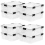 IRIS USA 41-Quart Stackable Plastic WEATHERTIGHT Clear Storage Boxes with Reinforced Lid, 8 Pack