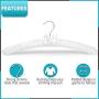 LA Diva Fashion White 17" Select Satin Padded Hanger Set of 5