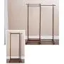 Cxjff Floor Standing Coat Rack Clothes Hat Stand Retractable Floor Standing Coat Rack Clothes Hat Stand Hanger Shelf Wood Wheels 3 Poles 4 Hooks, 63.545162CM Hanger Modern (Color : Reddish Brown)