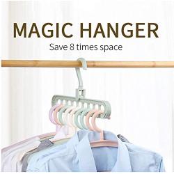 10pcs Random Color Nine-Hole Rotating Multi-Function Folding Hanger Clothes Coat Hanger Baby Hangers Hangers for Clothes Kids Hangers Closet Rod
