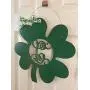Monogram Shamrock Door Hanger - Spring Door Hanger - Four Leaf Clover Monogram Door Hanger - Shamrock Initial Wreath - Monogram Clover