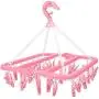 GONGFF 32 Clips Folding Clothes Hanger Dryer Socks Underwear Drying Rack GONGFF 32 Clips Folding Clothes Hanger Dryer Socks Underwear Drying Rack