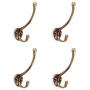Tiazza 4Pcs Antique Solid Brass Clothes Hooks Entryway Coat Hooks Scarf and Jacket Hangers Perfect Bath Towel Heavy Hooks (Antique Bronze)