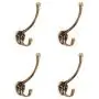 Tiazza 4Pcs Antique Solid Brass Clothes Hooks Entryway Coat Hooks Scarf and Jacket Hangers Perfect Bath Towel Heavy Hooks (Antique Bronze)