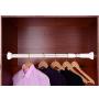 Floating Shelves Silver Closet Hardware Retractable Clothes Rail Bathroom Pole Closet Pole Clothing Finishing Rack Clothes Hanger, Free Punching Design Adjustable Length Industrial Wall Frame