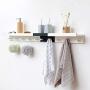 Wall Mounted Shelf Coat Hooks - Entryway Shelf with Hooks,2 Hooks 9 inches,Hanging Book Shelves with Hat Racks Wall Storage Shelf with Hooks Hanging Shelf with Holder for Bedroom, Kitchen, Bathroom