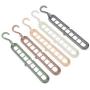 10pcs Creative 3D Space Saving Hanger Magic Clothes Hanger 9Hole Towel Hook Closet Organizer Storage Rack Color Random