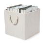 Hadioo 3 Pack Foldable Bamboo Fabric Storage Bins for Cube Organizer with Cotton Rope Handles, Collapsible Basket Boxes Organizer for Shelves and Closet? Beige 13x13x13 inch