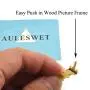Auleswet Sawtooth Hangers Picture Hangers 1 Inches 60 Pack Easy Push in Wood Picture Frame No Nail No Bending Sturdy Thick Metal Easy Level for Wooden Signs Boards Photo Canvas Gold Plated