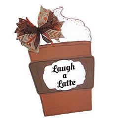 Laugh A Latte Door Hanger, Pumpkin Spice Fall Mocha Wood Wreath Sign, Thanksgiving Fall Decorations