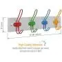 Tibres - Kids Coat Hook Rack for Boys and Girls for Jackets Clothes Hats Backpacks Robes and Towels - Kids Hanger for Use in Nursery Bedroom and Bathroom - Safe Colorful Wire Hooks and White Rail