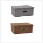 Bonwete Collapsible Canvas Storage Bag Clothes Organize Boxes with Cover for Book,Toy