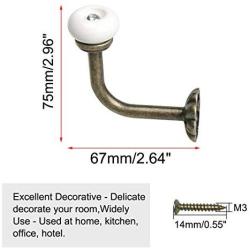 uxcell 6pcs Curtain Tieback Hooks Zinc Alloy Curtain Drapery Window Holdback Wall Hook Clothes Hanger, Bronze Tone