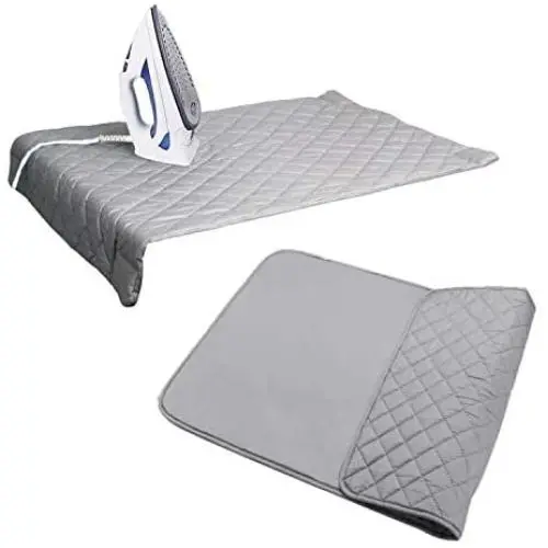 Houseables Ironing Blanket, Magnetic Mat Laundry Pad, 18.25''x32.5'', Gray, Quilted, Washer Dryer Heat Resistant Pad, Iron Board Alternative Cover