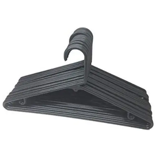 Light Weight Plastic Adult Cloth Hangers Black ? 16 Ct Light Weight Plastic Adult Cloth Hangers Black ? 16 Ct