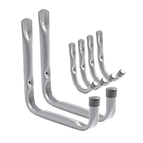 Home Master Hardware Steel Garage Storage Utility Hooks Wall Mount Organizer Multi-Tools Hanger Holder Hook with Screws 6 Pack