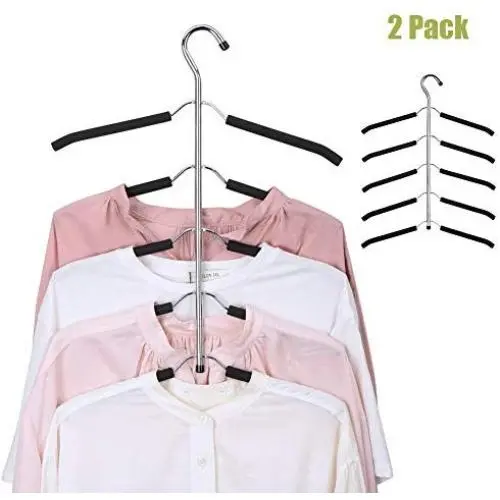 5 Layer Blouse Tree Hangers Space Saving Hangers Clothes Organizer,Non Slip Heavy Duty Clothes Hangers Great for Hanging Suits, Skirt、Sweater、Coat、T-Shirt and More (Black) 5 Layer Blouse Tree Hangers Space Saving Hangers Clothes Organizer,Non Slip Heavy Duty Clothes Hangers Great for Hanging Suits, Skirt、Sweater、Coat、T-Shirt and More (Black)