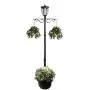 7 Tall Kenwick Solar Lamp Post and Planter with Plants Hanger, Amber and White LEDs, Brown, Outdoor Lighting