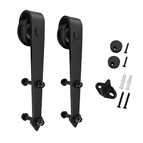 SMARTSTANDARD Sliding Barn Door Hardware Hangers 2pcs (Black) (Arrow New Shape Hangers) SMARTSTANDARD Sliding Barn Door Hardware Hangers 2pcs (Black) (Arrow New Shape Hangers)