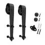SMARTSTANDARD Sliding Barn Door Hardware Hangers 2pcs (Black) (Arrow New Shape Hangers)