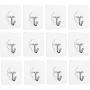 Ninth Five Adhesive Stainless Steel Hooks(13.2lb/6kg) Heavy Duty Sticky Wall & Ceiling & Door Hooks, Clear Reusable Hook for Bathroom and Kitchen No Scratch Waterproof and Oilproof (12 Pack)