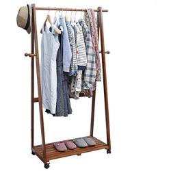 XQY Coat Racks Clothes Stand Multifunction Storage Racks Floor-Standing Solid Wood It Can Move Hangers Bedroom Clothes Rack Childrens Wardrobe Shoe Rack Stable and Durable,Clothes Tree