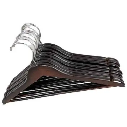 Pillowtex Wood Suit Clothes Closet Hanger w/Bar - Set of 20 Walnut Finish Hangers Pillowtex Wood Suit Clothes Closet Hanger w/Bar - Set of 20 Walnut Finish Hangers