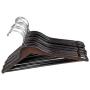Pillowtex Wood Suit Clothes Closet Hanger w/Bar - Set of 20 Walnut Finish Hangers