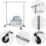 HOKEEPER 250 Lbs Load Capacity Commercial Grade Clothing Garment Racks Heavy Duty Sing Rail Adjustable Collapsible Rolling Clothes Rack on Wheels, Chrome Finish HOKEEPER 250 Lbs Load Capacity Commercial Grade Clothing Garment Racks Heavy Duty Sing Rail Adjustable Collapsible Rolling Clothes Rack on Wheels, Chrome Finish