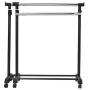 Extendable Storage LaundryCloset Stick Hanger Rolling Clothes Holder Rack Adjustable Drying