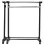 Extendable Storage LaundryCloset Stick Hanger Rolling Clothes Holder Rack Adjustable Drying