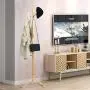 Coat Rack, pollyhb Wooden Free-standing Coat Rack for Hats Scarves Clothes and Handbags, Tree Shape Hangers Rack with 9 Hook-painted